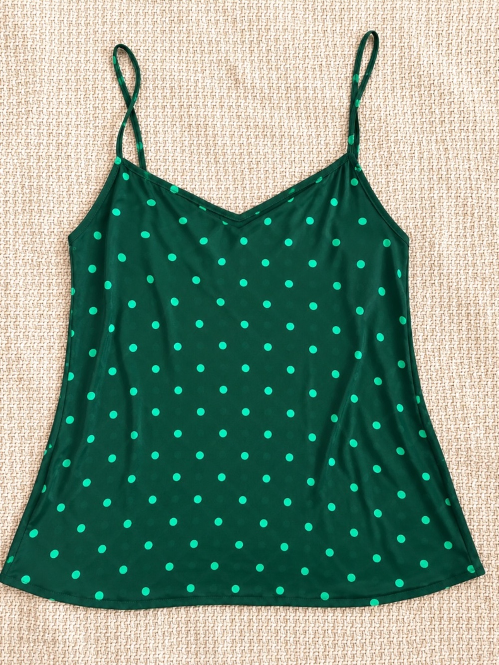 GAP POLKA DOT CAMISOLE - GREEN Sz. L